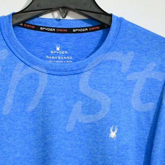 NWT ! Spyder Men’s sun tee ( Rash Guard),50+ UPF,lightweight BLUE - Picture 2 of 7